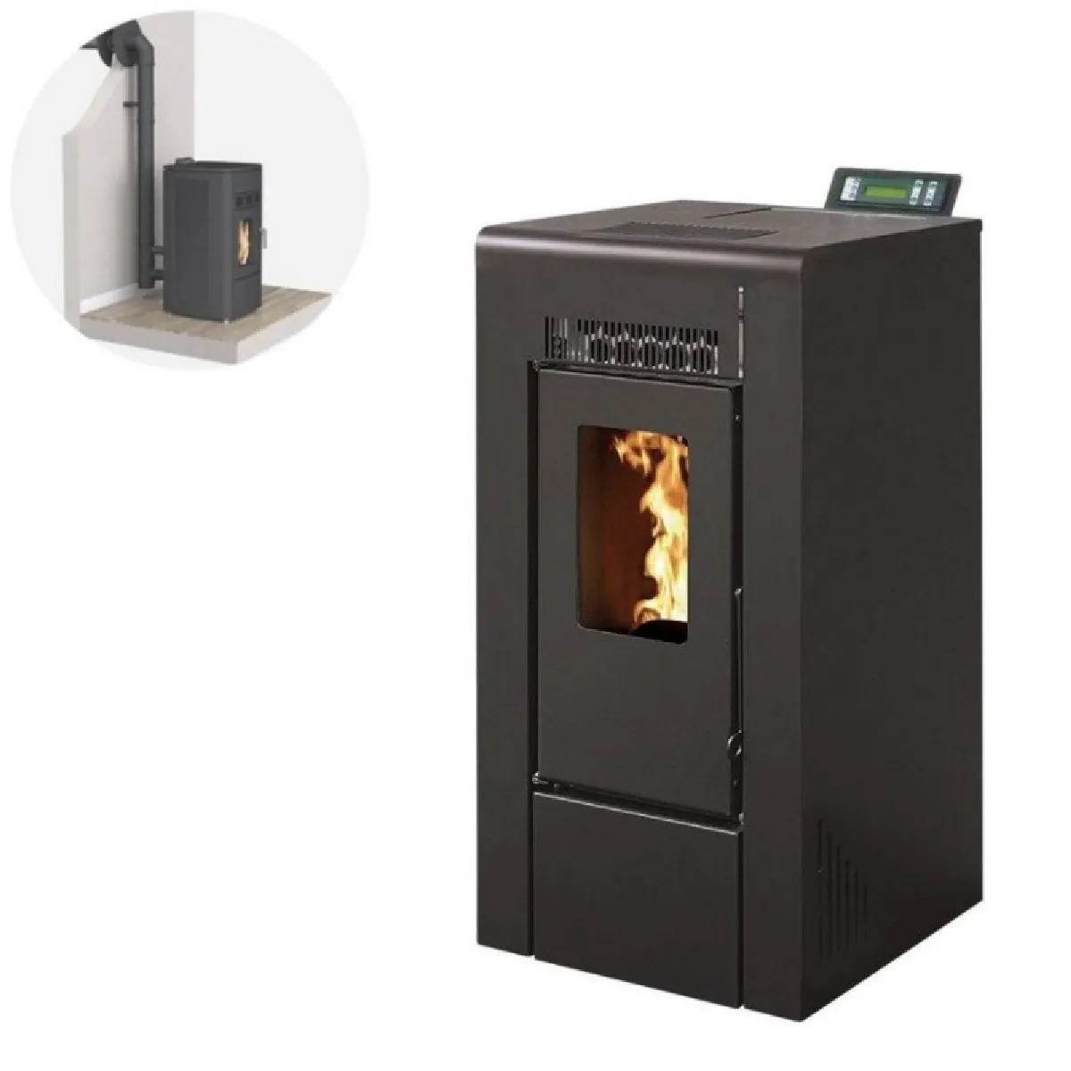 INTERSTOVES Gioia 9 Etanche + Conduit Ventouse - Noir