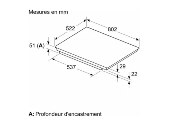 Table induction - SER6 - Noir - 4-foyers - Puissance de raccordement: 7 BOSCH - PVS831HC1H
