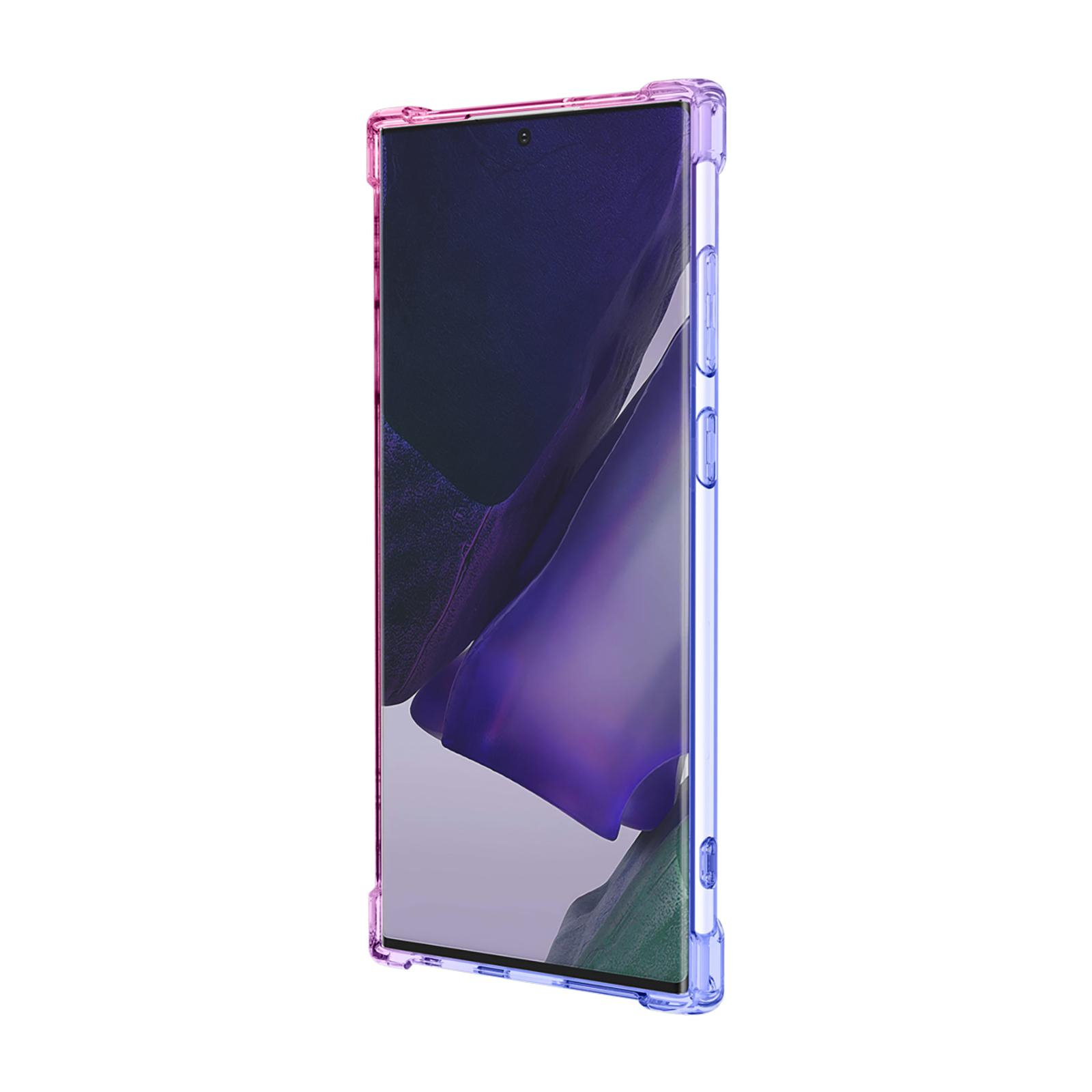 Samsung Galaxy S23 Ultra 5G Gummi Hülle Air Cushion Fallschutz mit Farbverlauf - Lila / Rosa