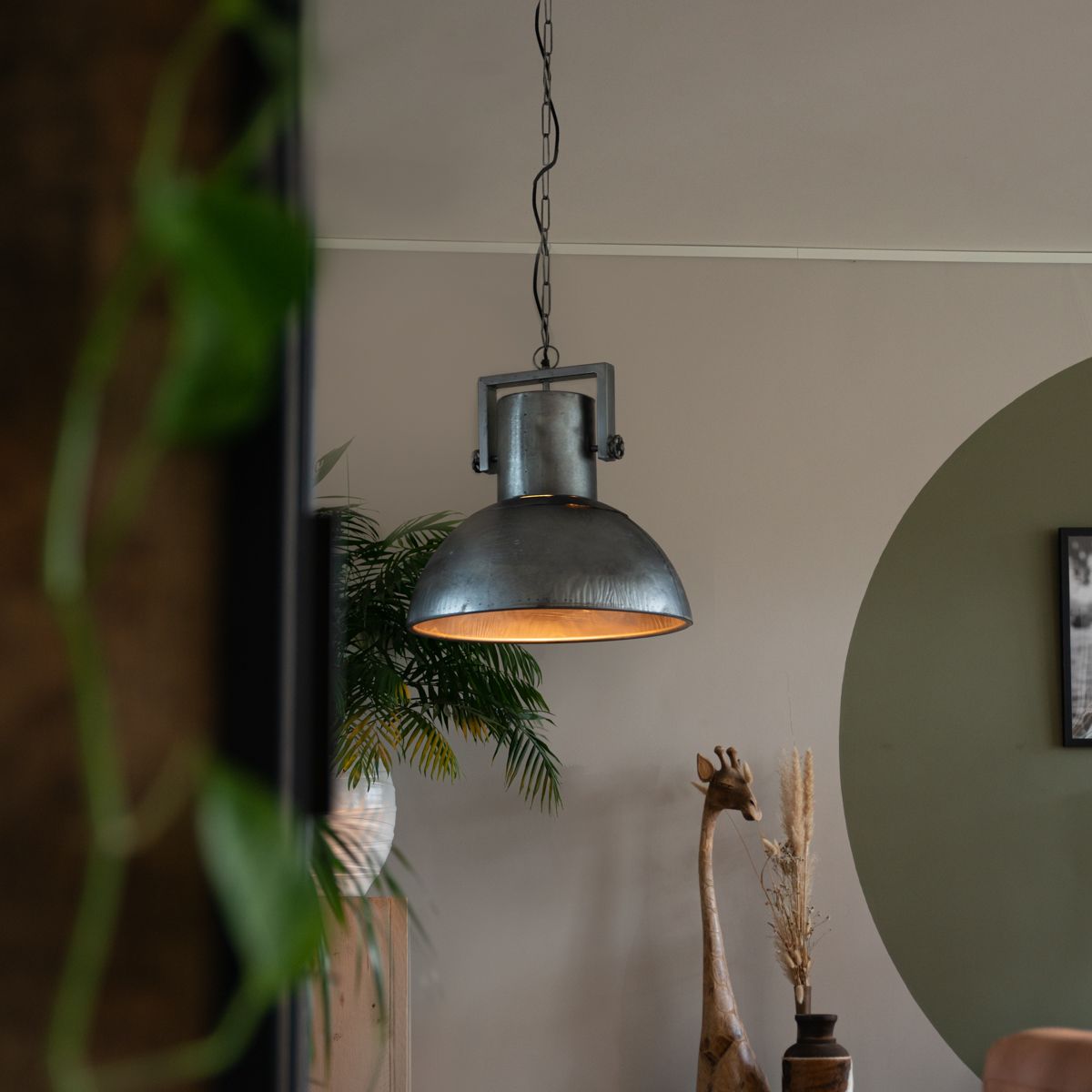 Industriële hanglamp grijs 40 cm - Samia Sabo
