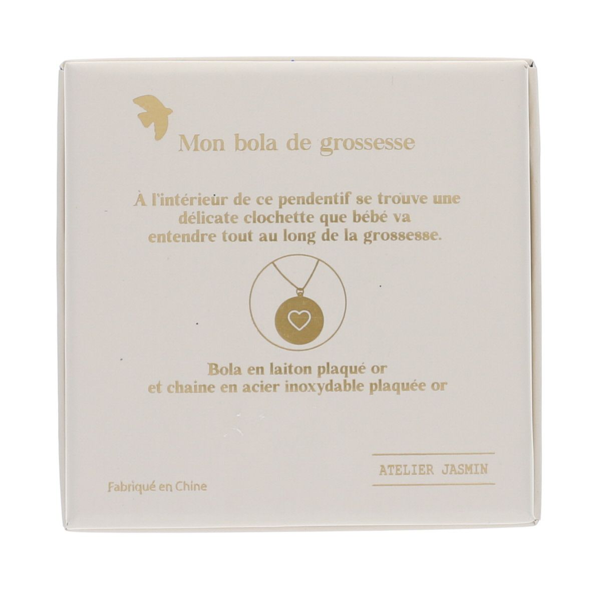 Collier bola de grossesse plaqué or cœur Atelier jasmin
