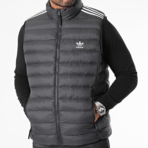Doudoune Sans Manches A Bandes HZ0686 Noir