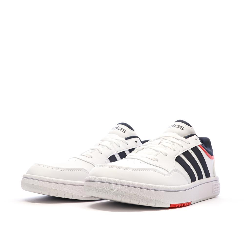 Adidas Baskets Blanc/Marine Homme Adidas Hoops 3.0