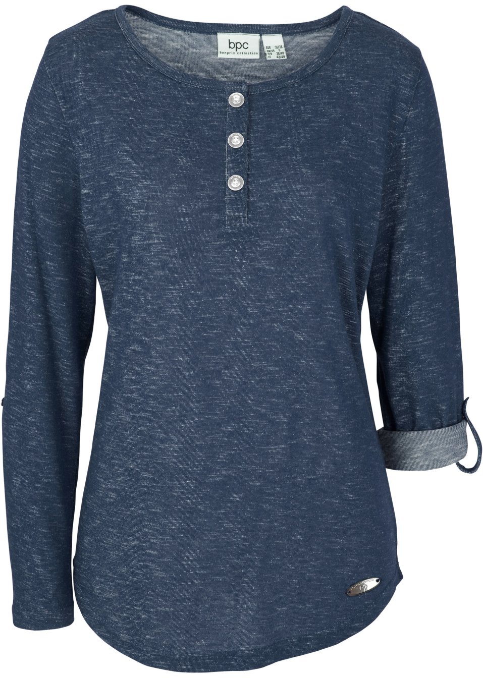 T-shirt manches longues avec patte de boutonnage