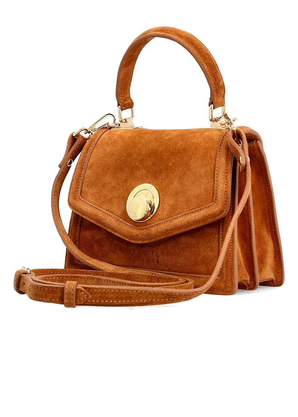 PETIT SAC FERMOIR ANASTASIA VELOURS CAMEL