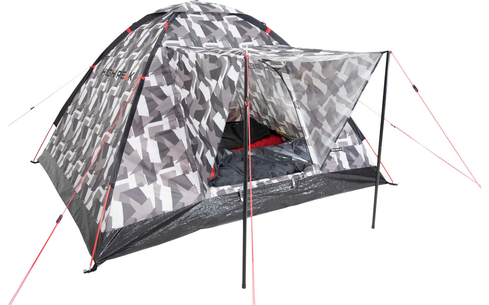 High Peak Beaver 3 freistehendes Einfachdach Kuppelzelt Camouflage für 3 Personen