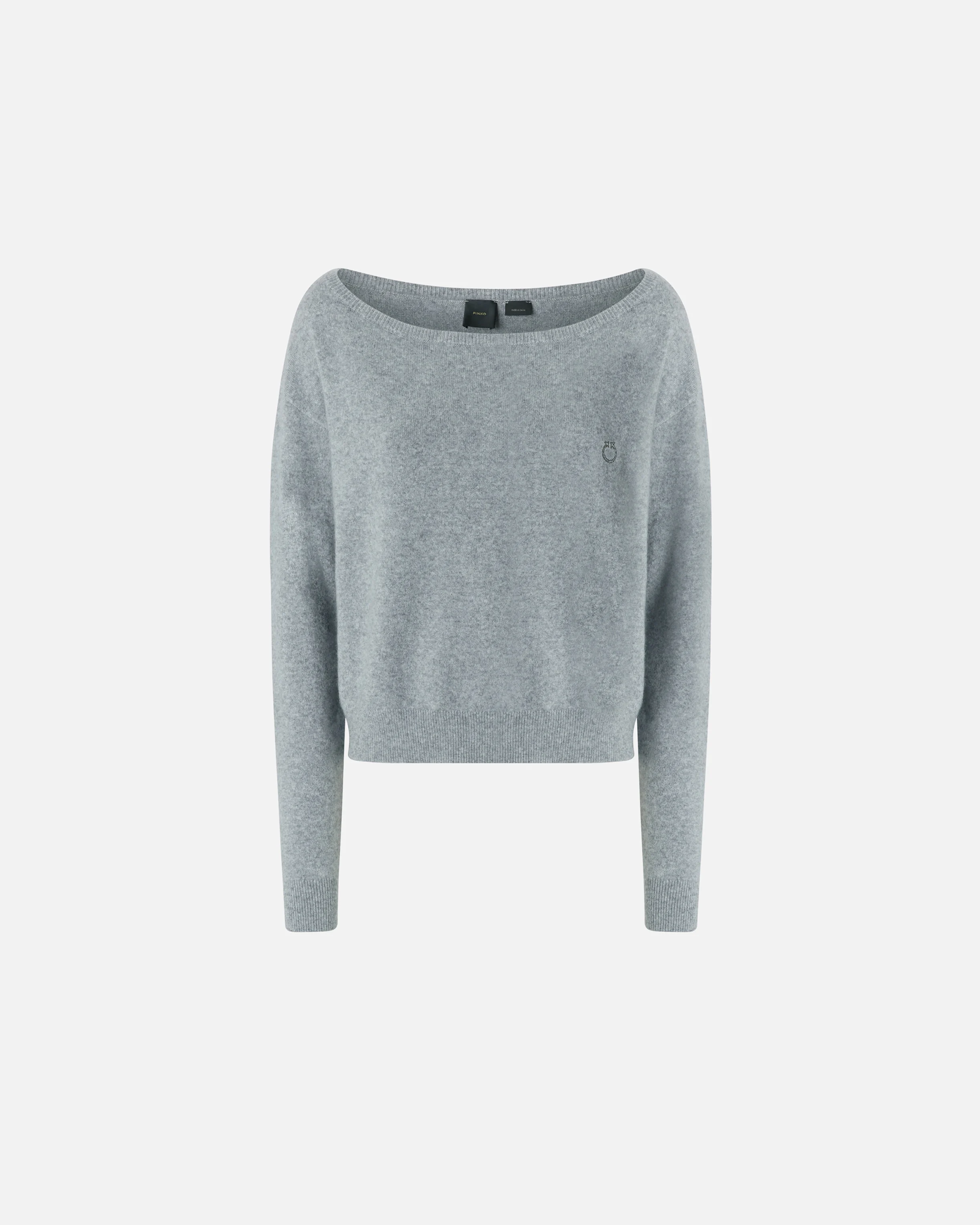 Pull mélangé avec logo brodé | Gris