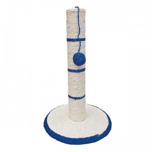 Arranhador de galhos com bola, branco e azul