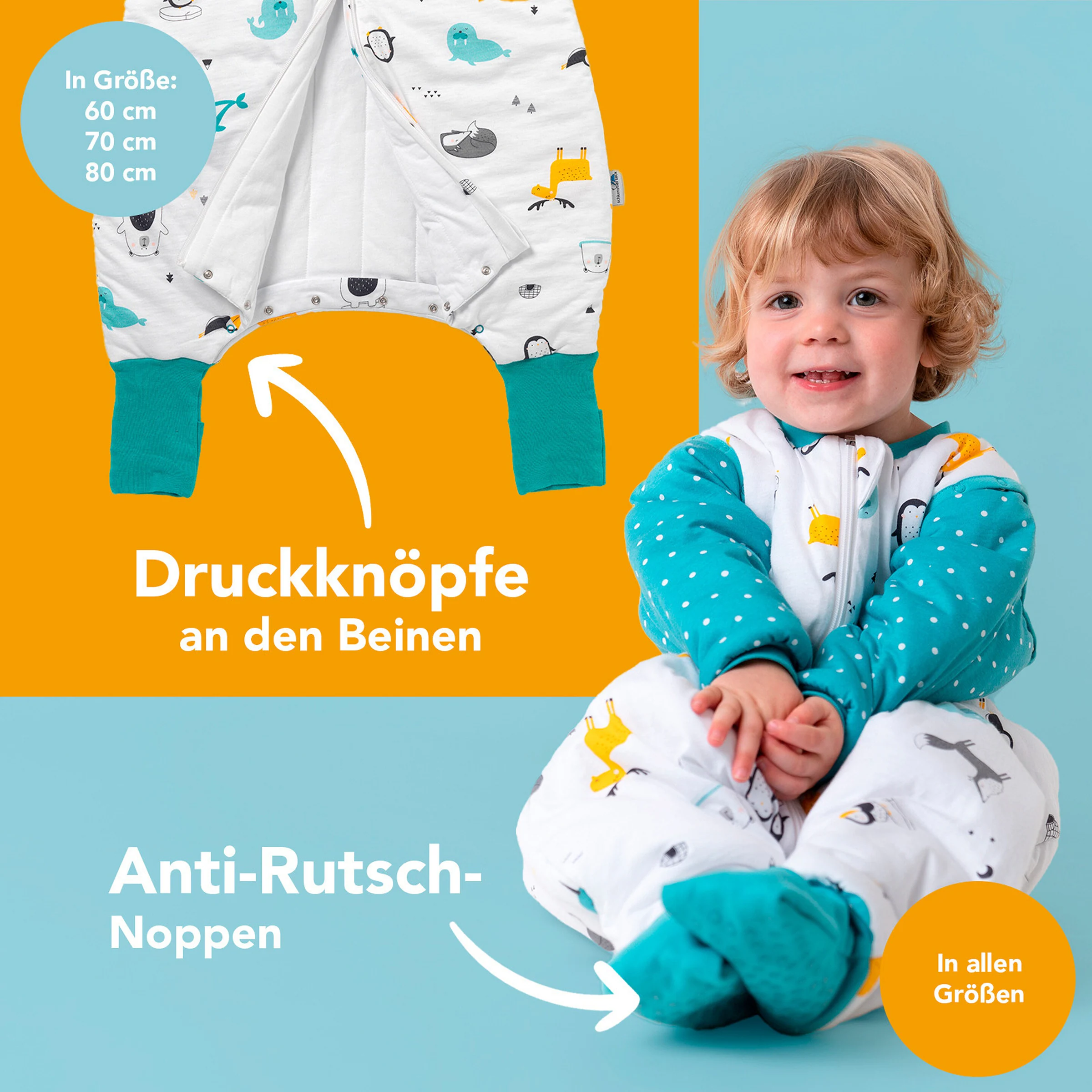 schlummersack Schlafsack mit Füßen 3.5 Tog Polarfreunde