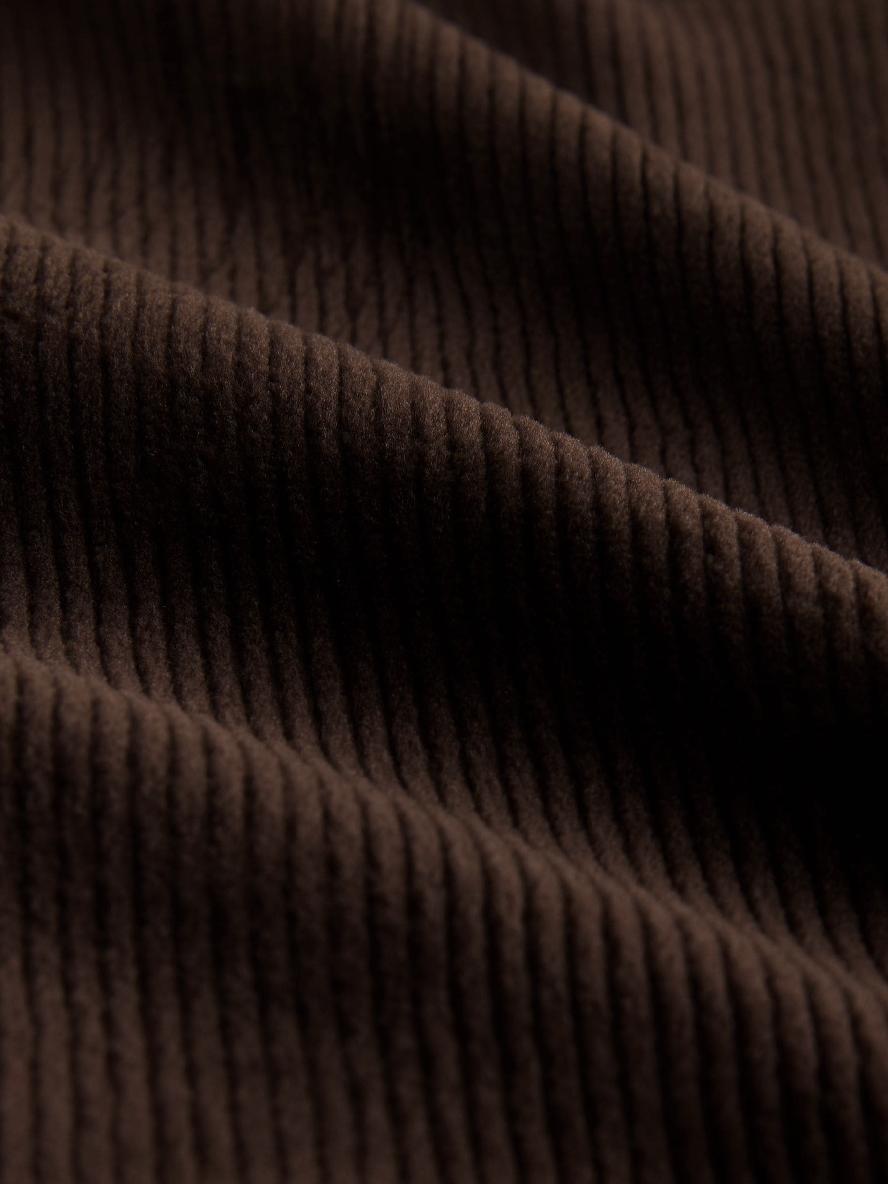 Chocoladebruin - Soft Feel Cord Long Sleeve Hoodie