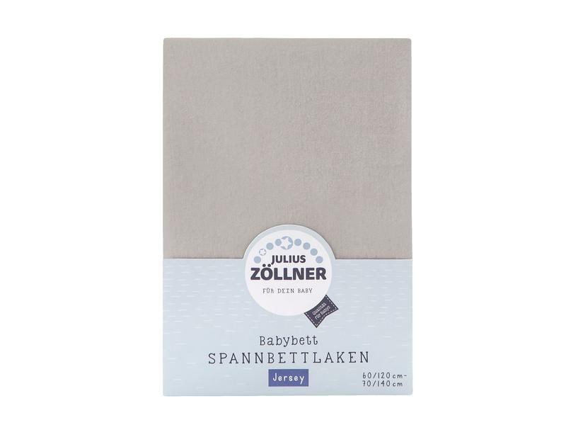 Julius Zöllner Fix-Leintuch Jersey Taupe 70 x 140 cm Kuscheliges Spannbetttuch aus Jersey
