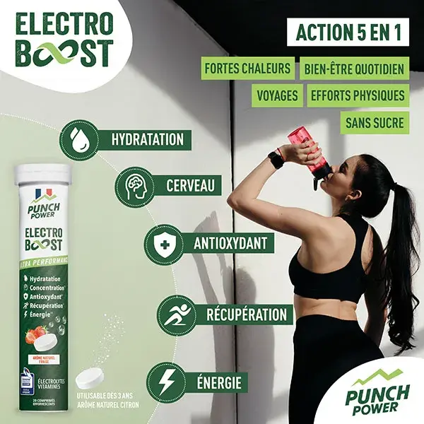 ELECTROBOOST Electrolytes - Vitamine C, Magnesium, Minéraux - Fraise