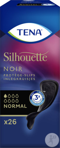Tena Silhouette Liner Normal Protège-Slips Noir 26 Pièces