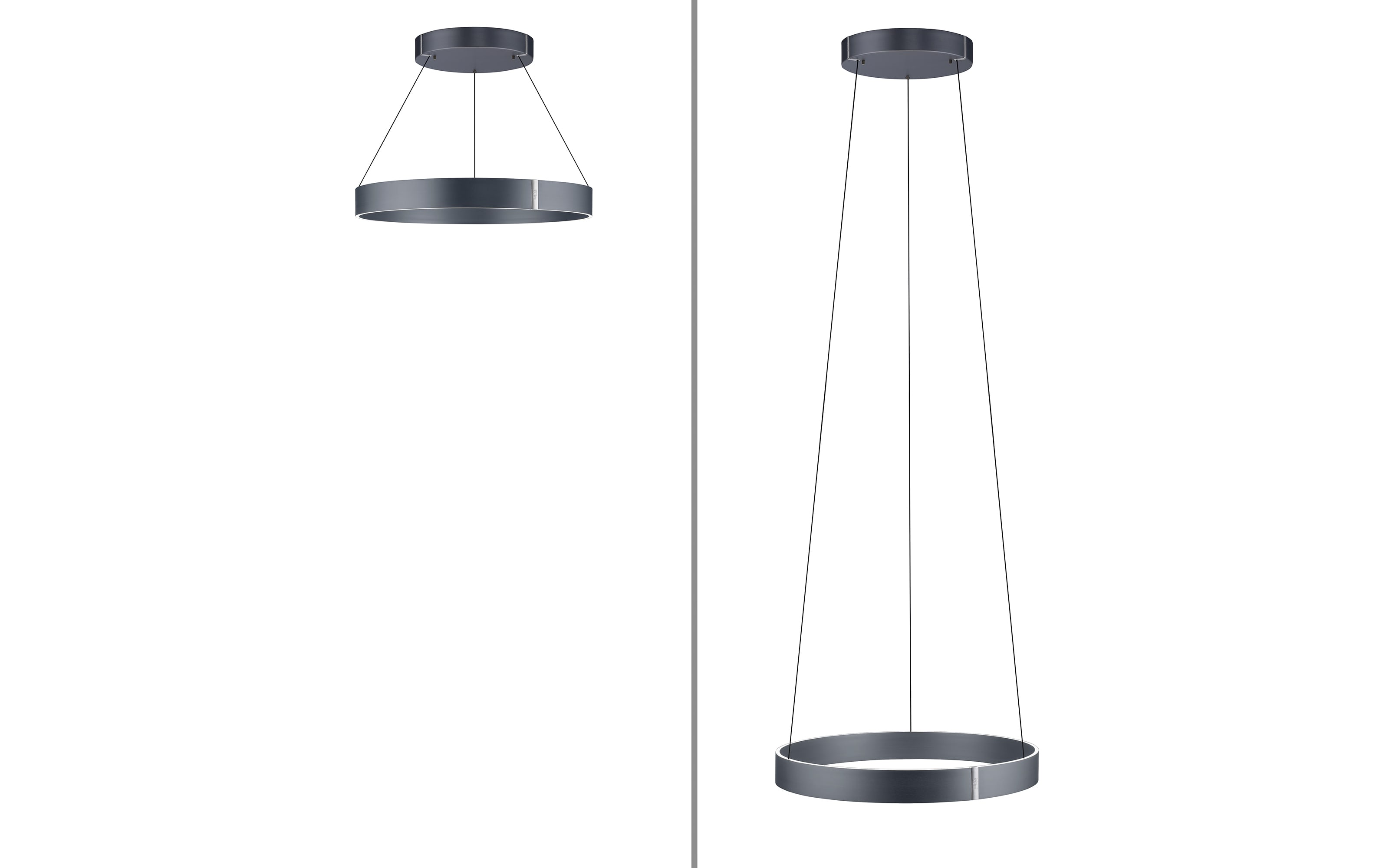 LED-Pendelleuchte Pure E-Clipse, anthrazit, 240 cm
