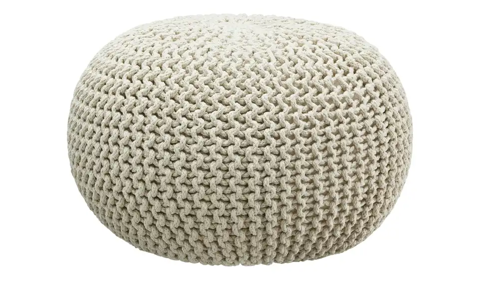 como Strickpouf Cremeweiß 50 cm