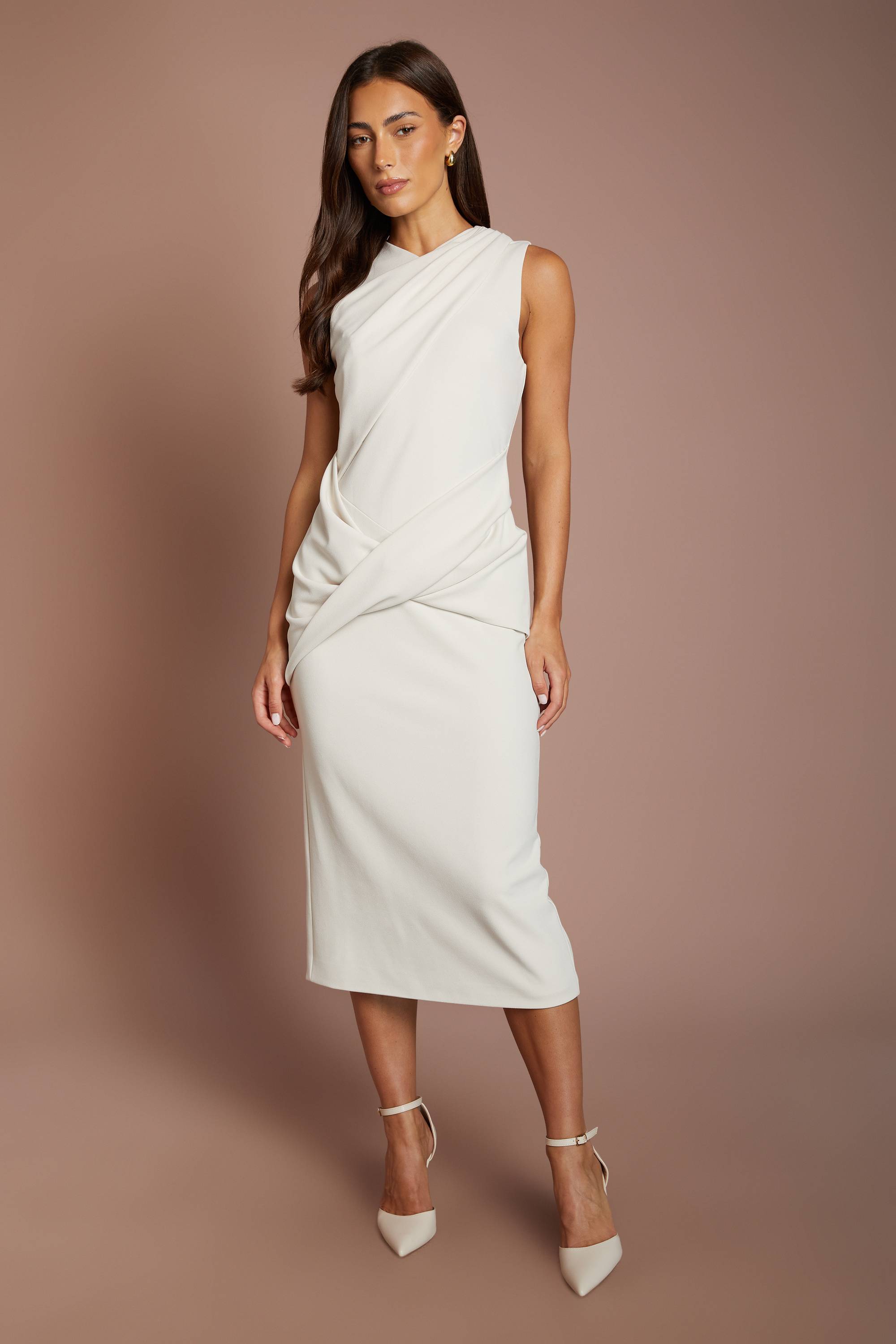 Coast Robe Crayon Midi En Crêpe Avec Détail Croisé