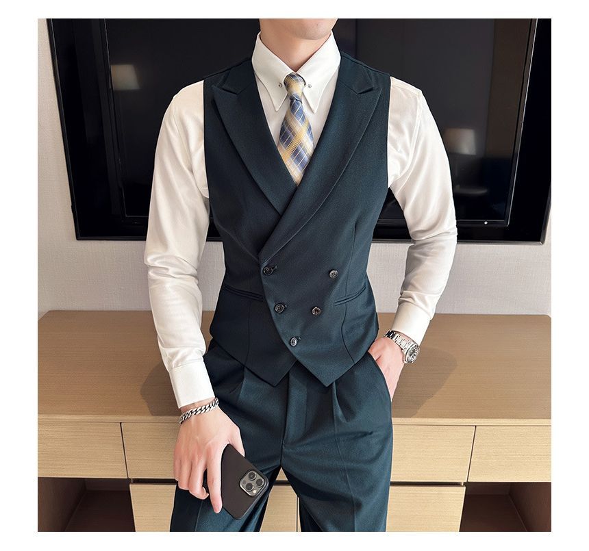 Deepwood - Dubbelrijs vest met piekrevers