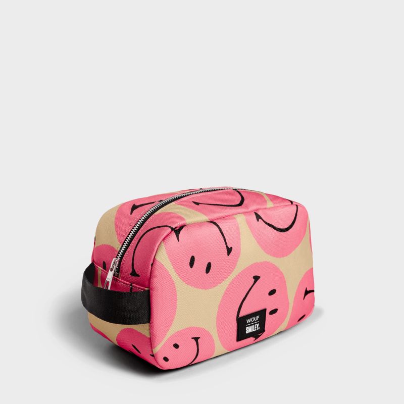 Trousse de toilette large 27 cm Smiley Pink