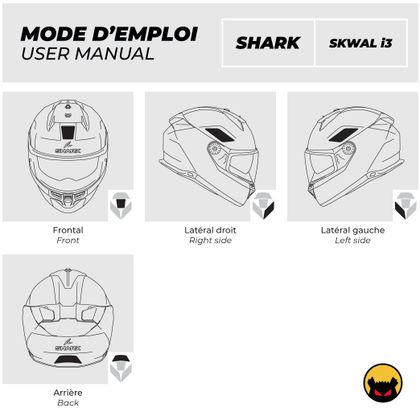 Stickers Réfléchissants Fear The Yellow Bear REPLICA SHARK SKWAL i3 - Blanc