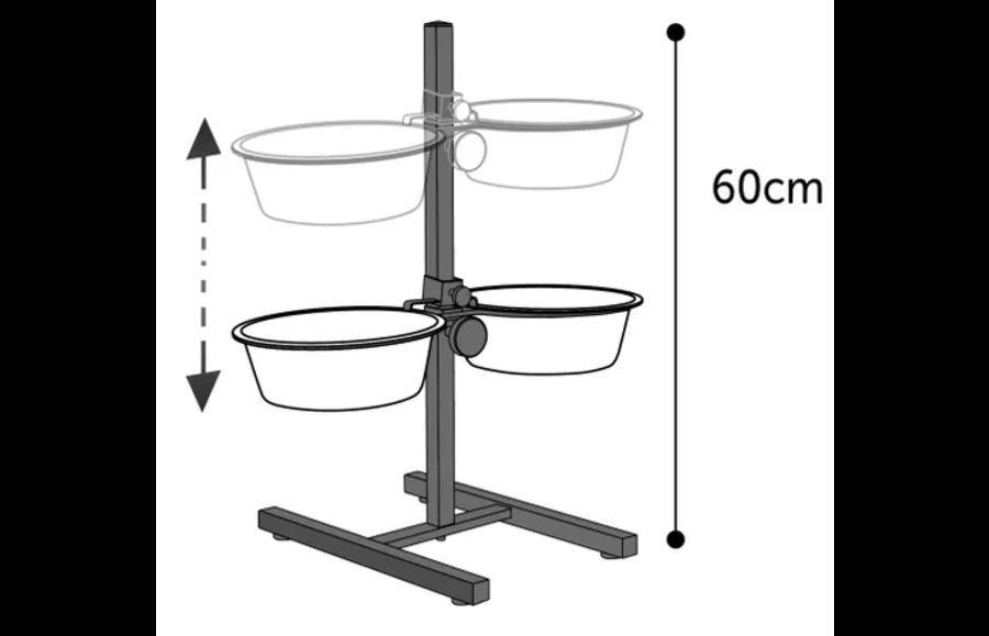 Comedouro e bebedouro elevado Flamingo Otis para cães