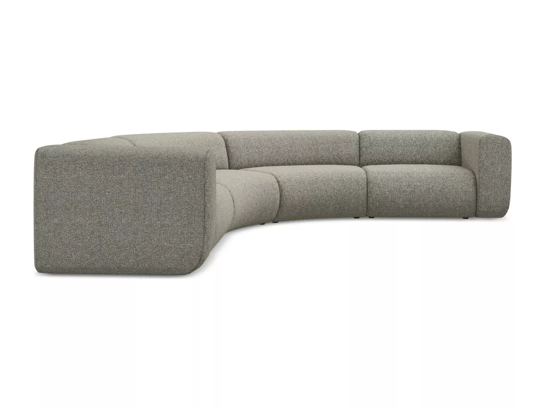 Canapé d'angle modulable en tissu texturé - beige foncé - EKAHI