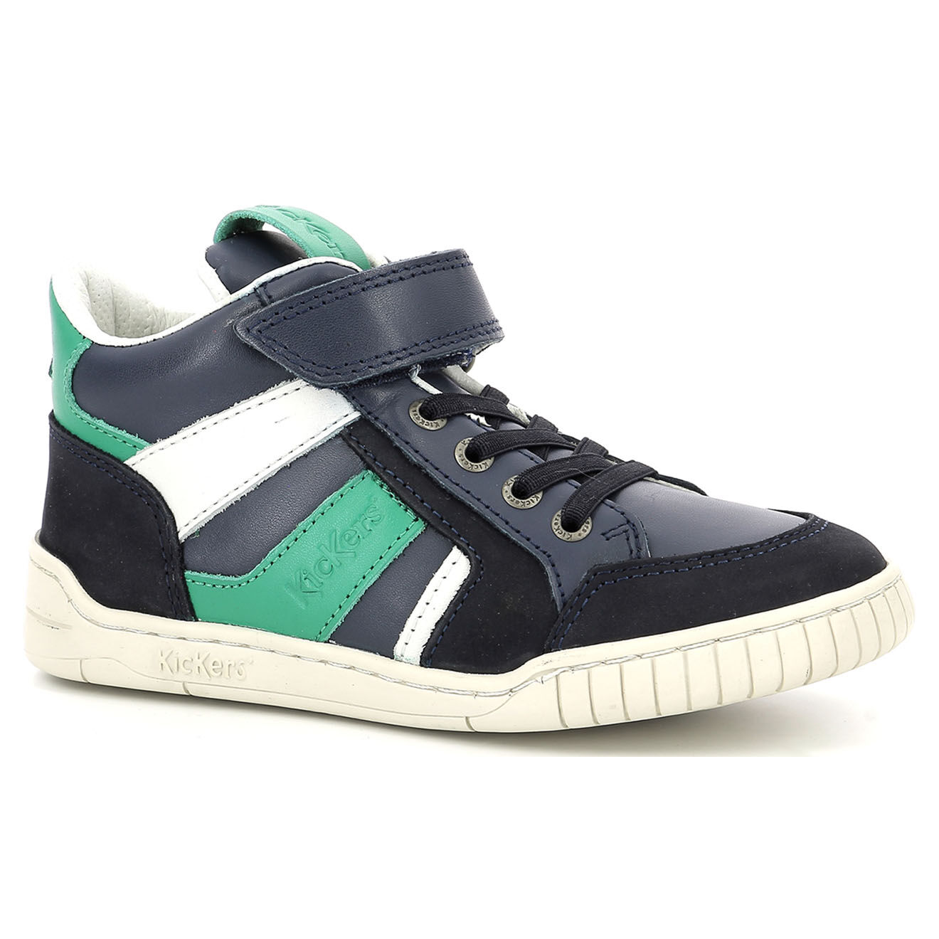 Kickers Baskets en Cuir Wincky Cdt marine/vert/bleu