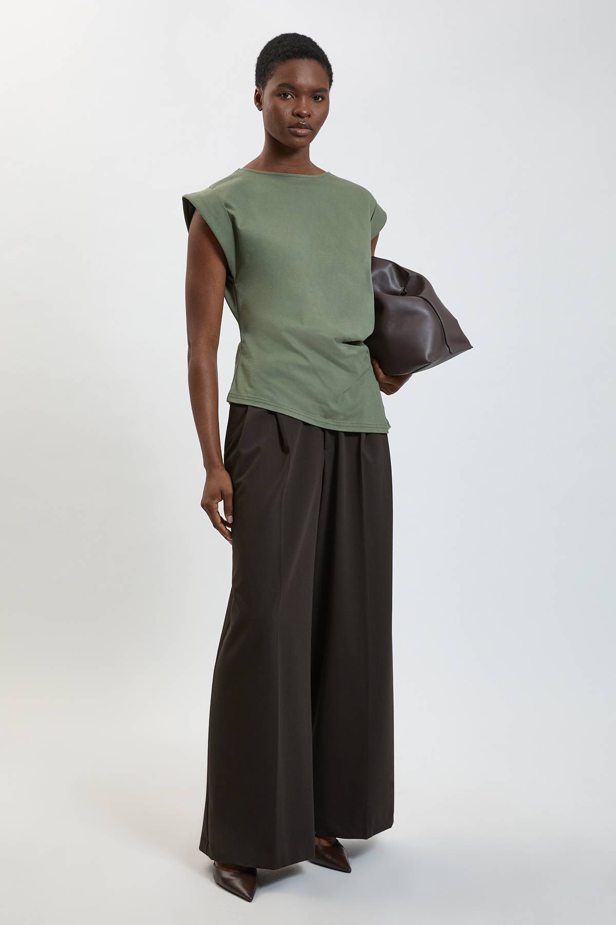 KarenMillen T-shirt En Jersey De Coton 100% Asymétrique