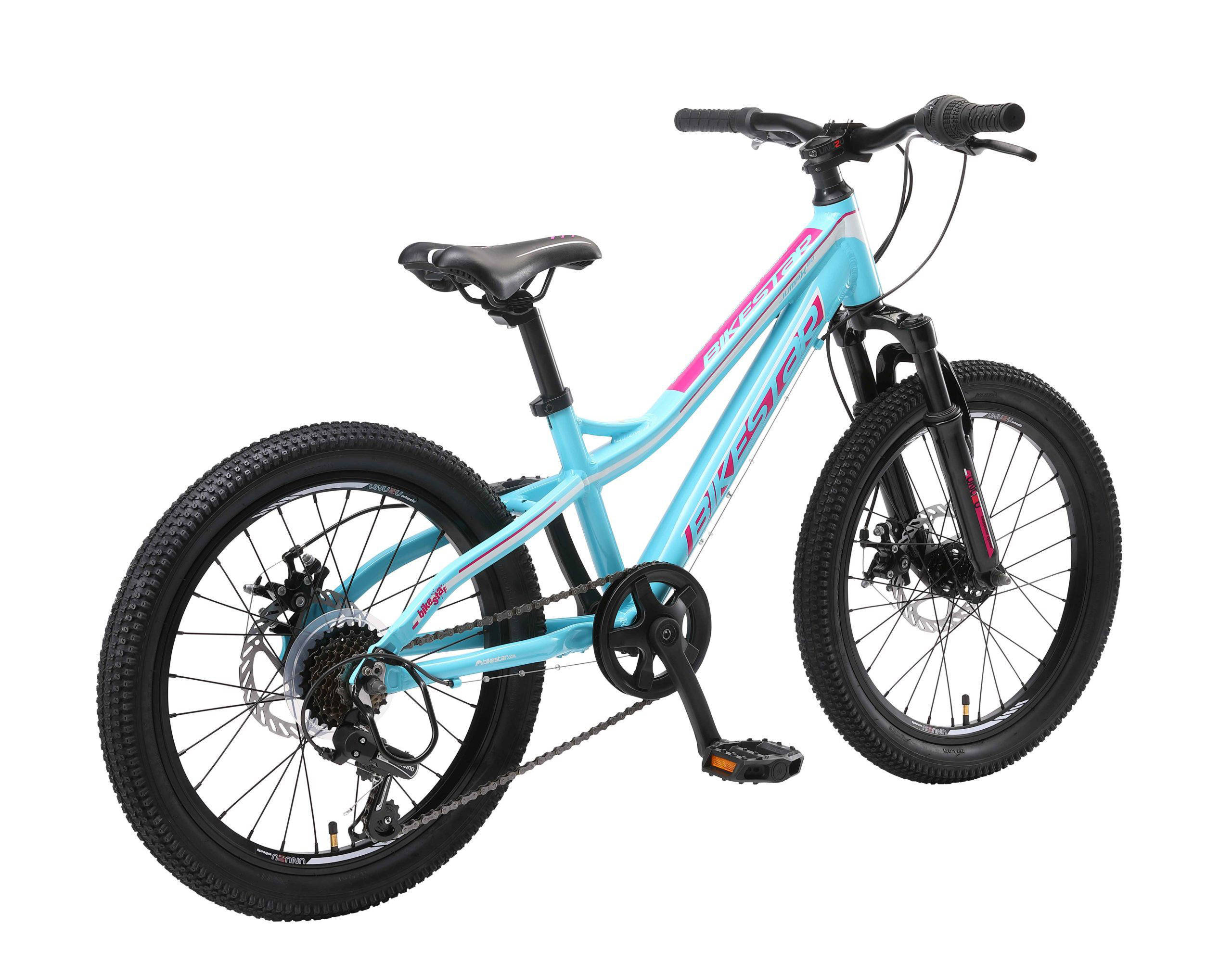 BikeStar MTB kinderfiets 20 inch wit /turquiose, 7 speed