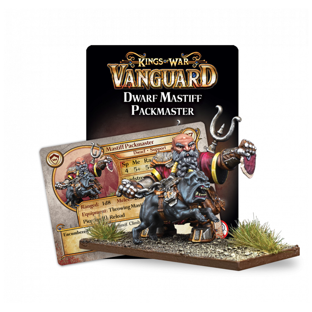 Kings of War - Vanguard: Dwarf Support Pack Mastiff Packmaster