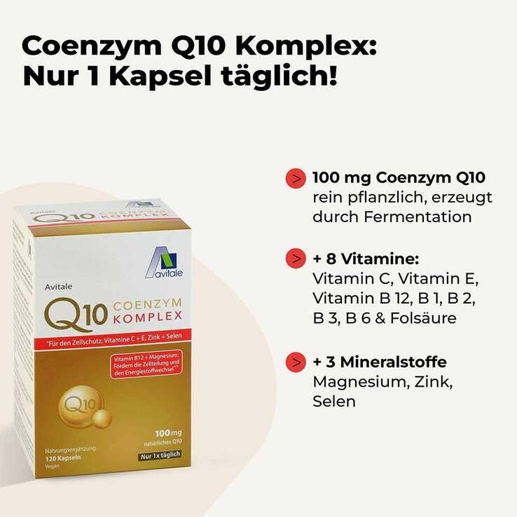 Coenzym Q10 100 mg Kapseln + Vitamine + Mineralstoffe, 120 St