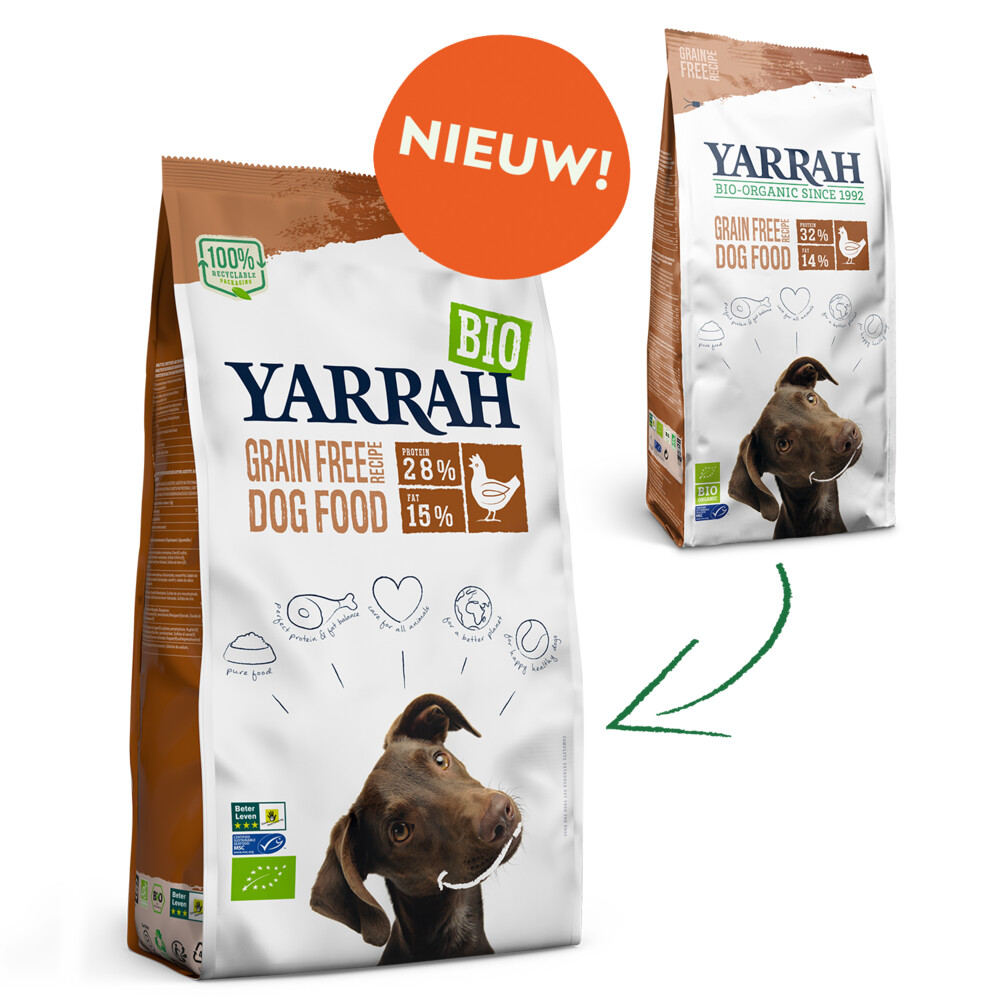 Yarrah Bio Hondenvoer Graanvrij Kip & Vis10 kg