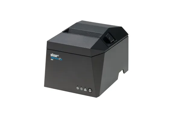 Star TSP100 Series TSP143IV-UE SK GY E U - Mærkat/kvitteringsprinter - S/H - direkte termisk - Rulle (8 cm) - 203 dpi - op til 180 mm/sek. - USB-C, USB, LAN - skærer - uden for, Label Taken Sensor (LTS), papir nær enden-sensor, sensor til åbent dække