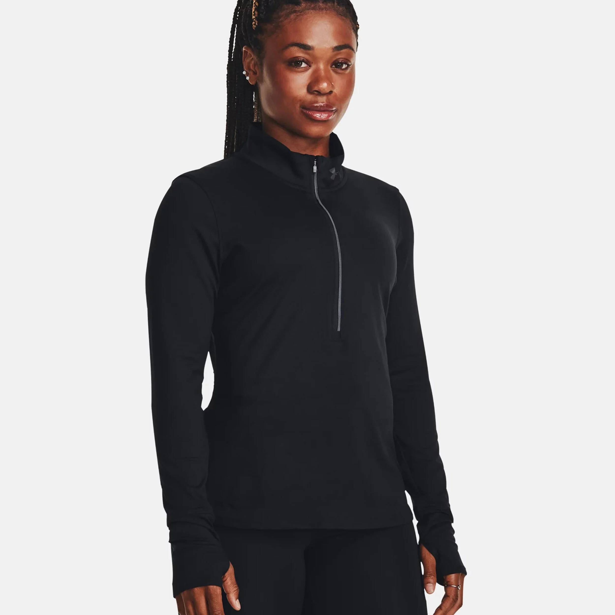 Under Armour Qualifier Run Half-Zip Haut Manches Longues Femmes - Noir