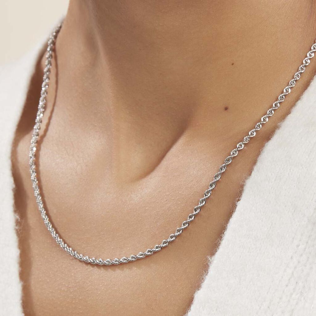 Collier Thi-lanae Maille Corde Or Blanc