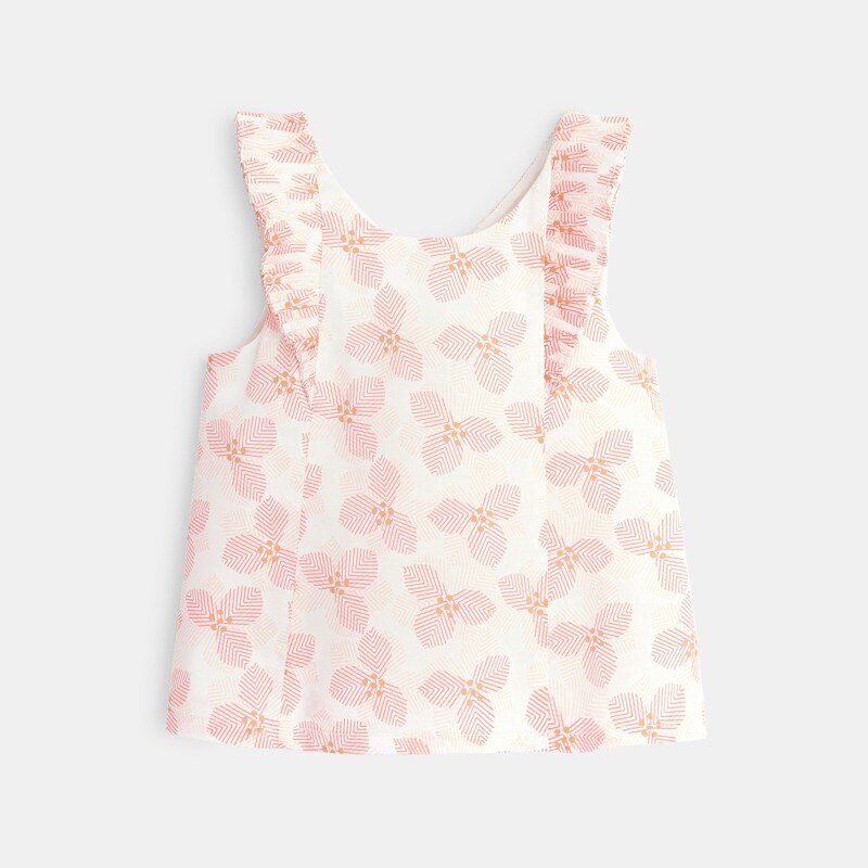 Top imprimé à volants rose bébé fille Rose