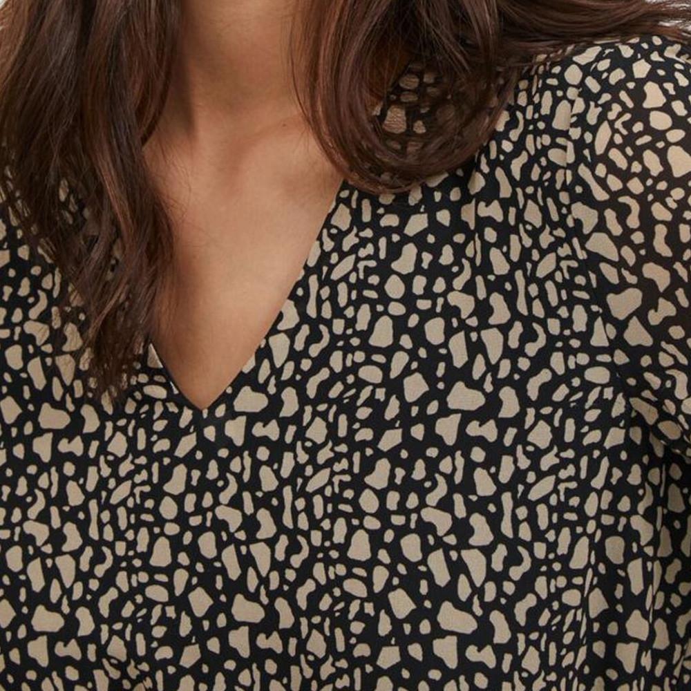 Vila Robe Imprimée Noire Femme Vila Viadeline