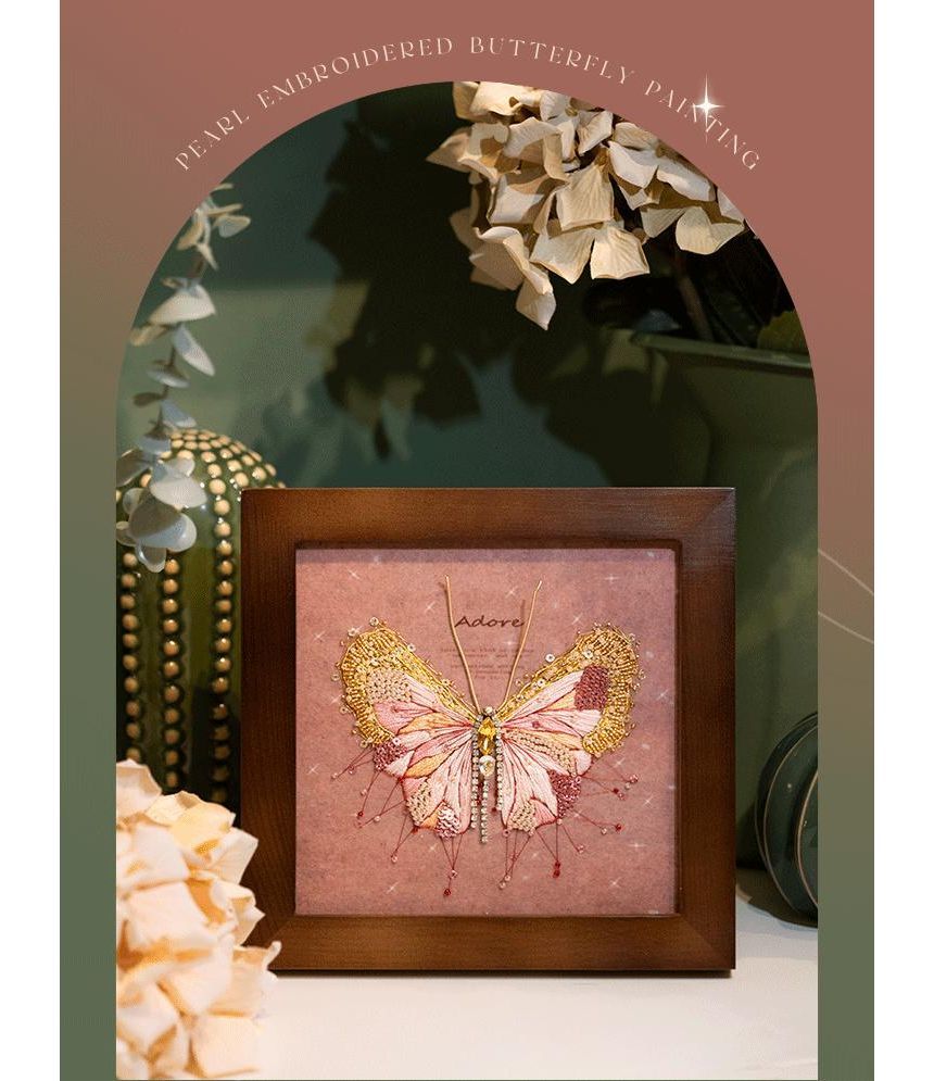 Embroidery Kingdom - DIY borduurpakket met vlinderframe-ornament (verschillende ontwerpen)