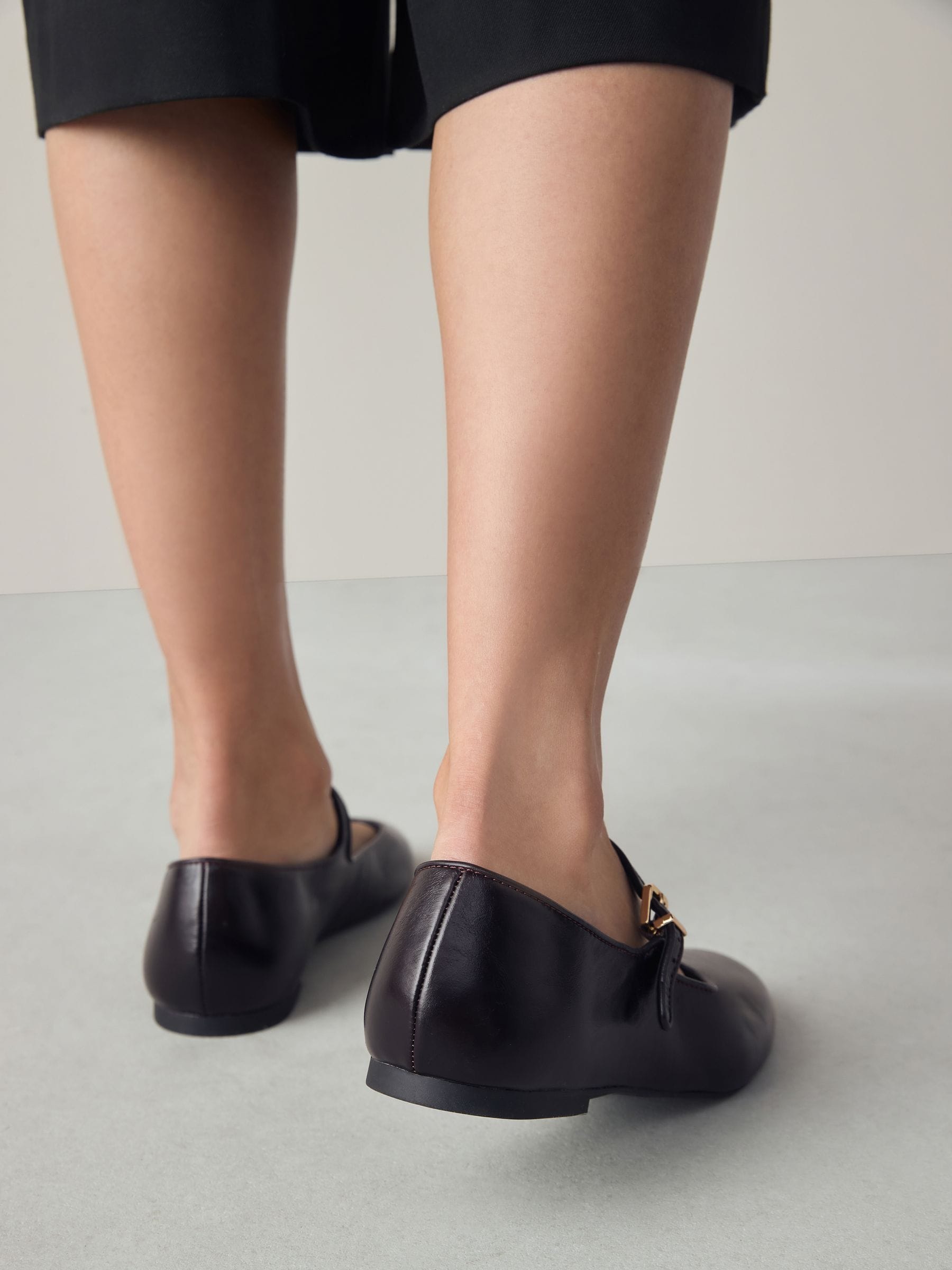Bordeauxrood - Forever Comfort® leren T-Bar Mary Jane-schoenen