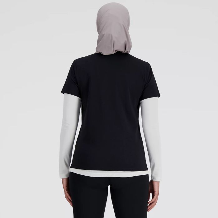 New Balance Dame T-shirts Sport Essentials Heathertech T-Shirt Sort