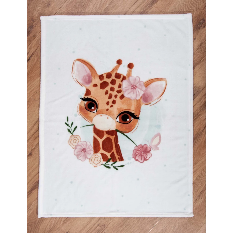babybest® Microfaser-Flauschdecke Giraffe 75 x 100 cm