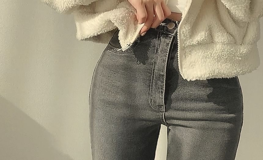 Bolgivy - Fleece effen jas met capuchon en rits