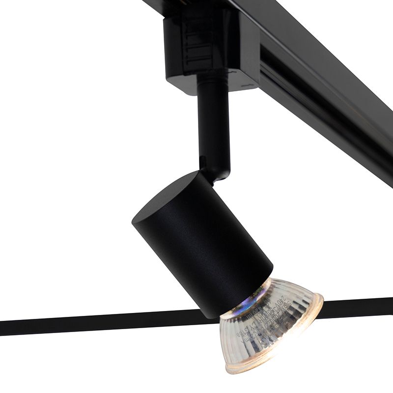 Smart railsysteem zwart 1-fase 5-lichts incl. Wifi GU10 - Iconic Jeany