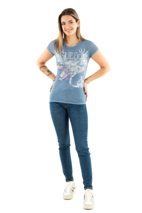 Tee shirt guess jeans w5ri28 f71q nordic sea multi