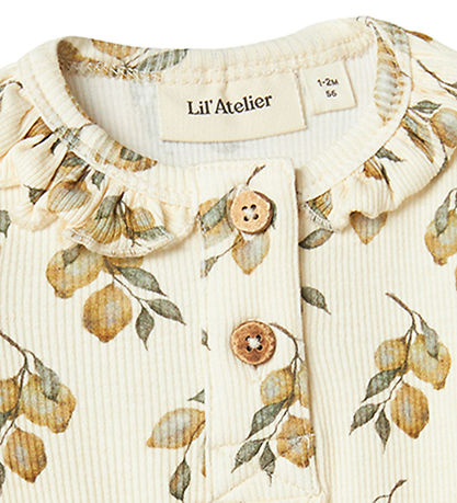 Lil' Atelier Body L/æ - Rib - NbfGavo - Turteltaube/Lemon