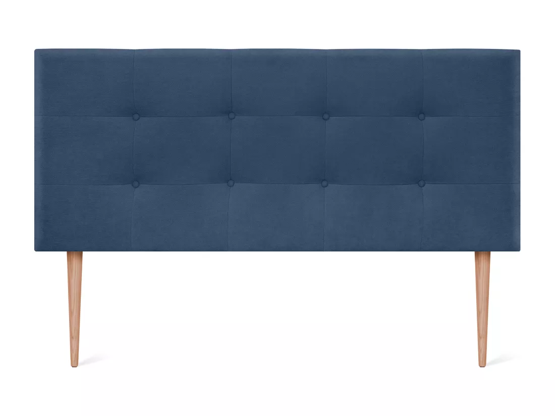DHOME Tête de lit en tissu Aqualine Capitoné 145x115cm avec pieds Lits 135/140 - Bleu