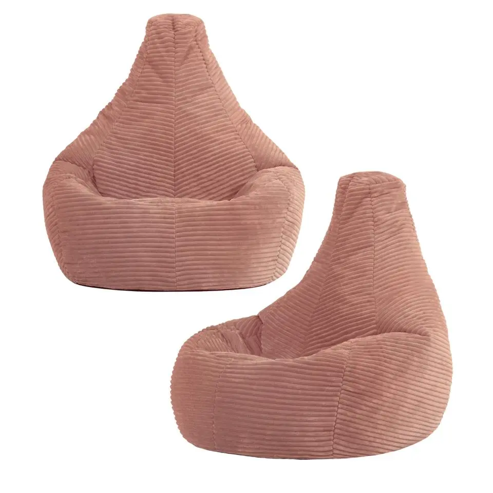 Set van 2 icon Kinderzitzakken Dalton - Corduroy Zitzak - Oud roze
