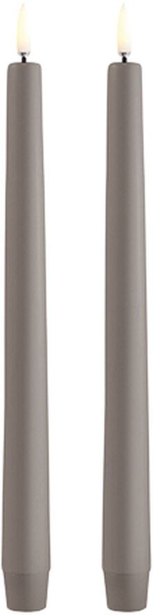 Uyuni LED taper candle, Sandstone, Smooth, 2-pack, 2,3x25 cm Sand