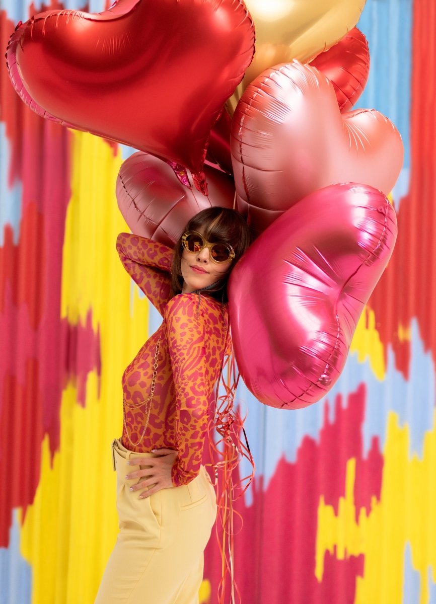 Hart Helium Ballon Rose Goud Leeg 75cm