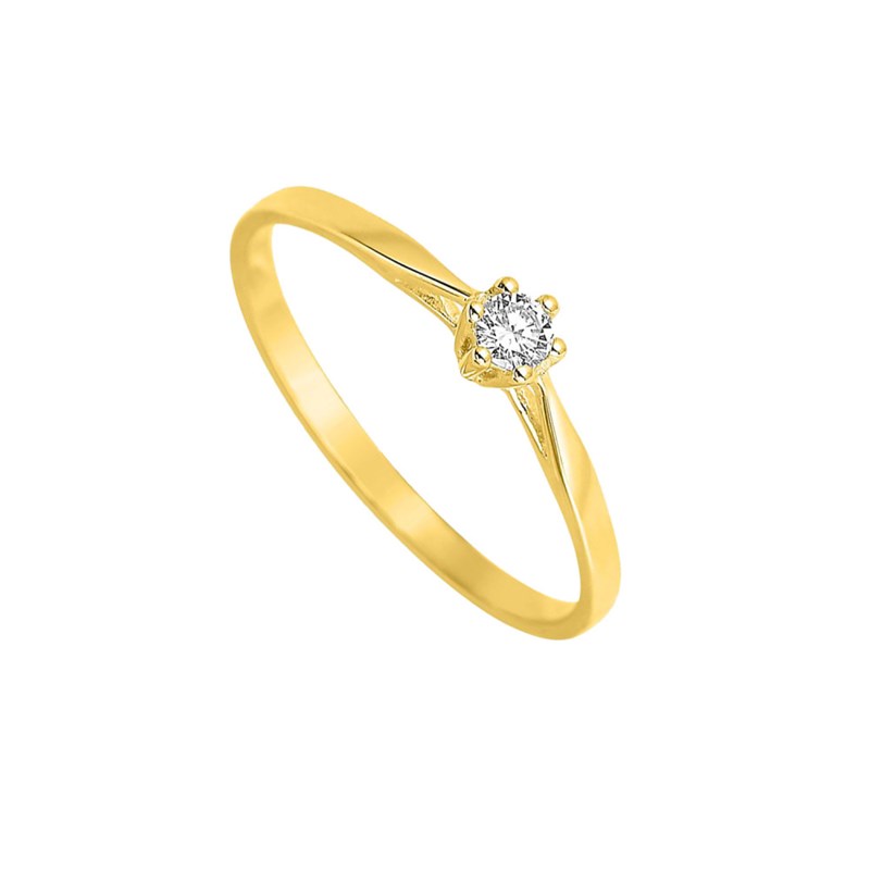 Bague Femme - Or 18 Carats - Diamant 0,08 Carats
