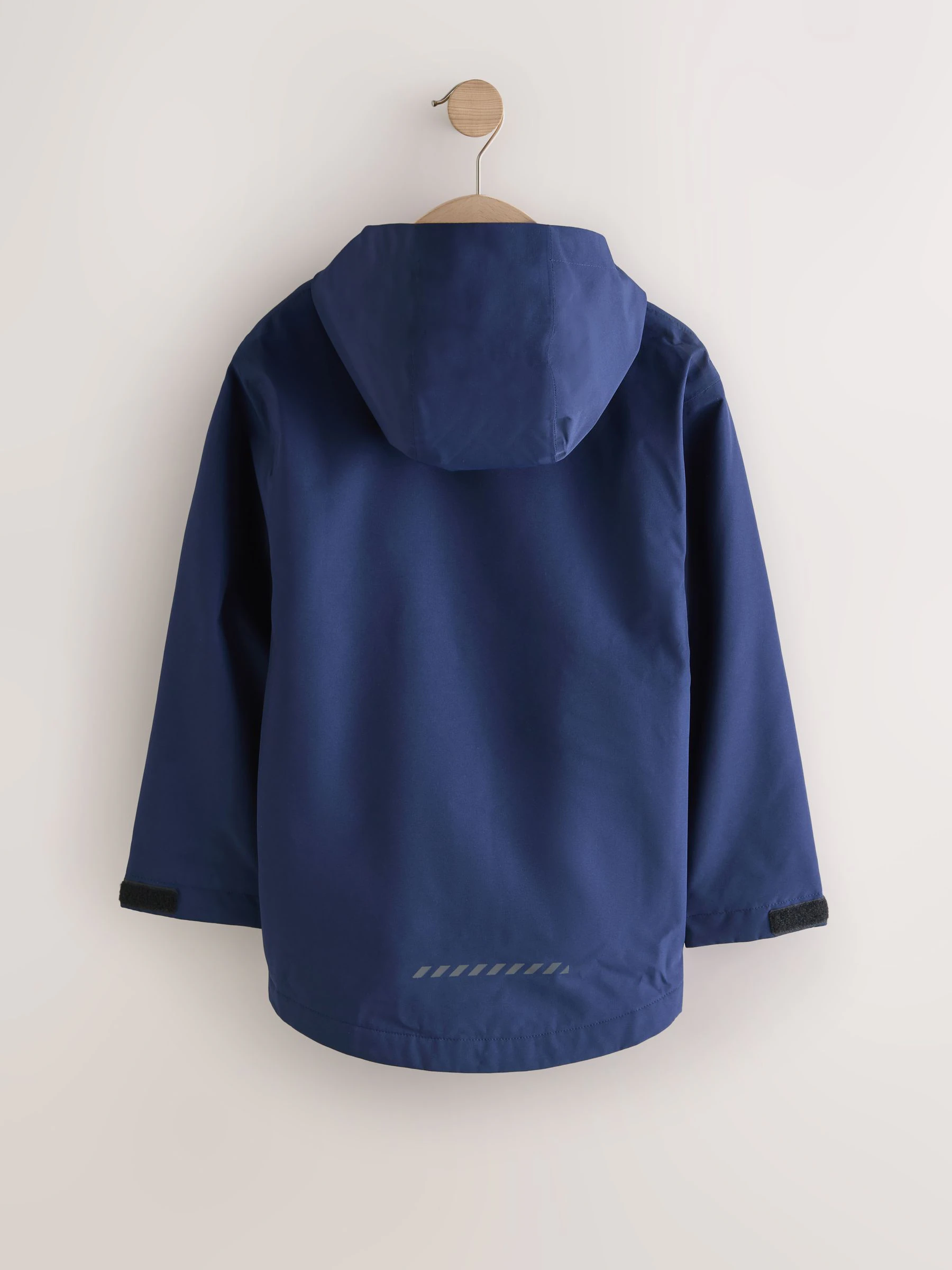 Donkerblauw - Waterdichte jas met fleece voering en capuchon (3-17jr)